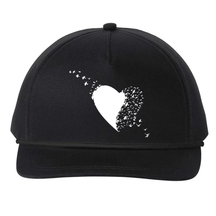 Bird Flocking Heart Snapback Five-Panel Rope Hat