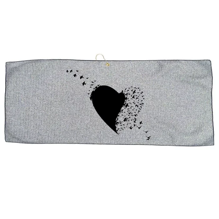 Bird Flocking Heart Large Microfiber Waffle Golf Towel