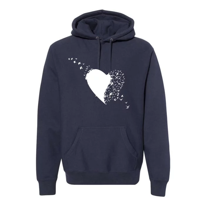 Bird Flocking Heart Premium Hoodie