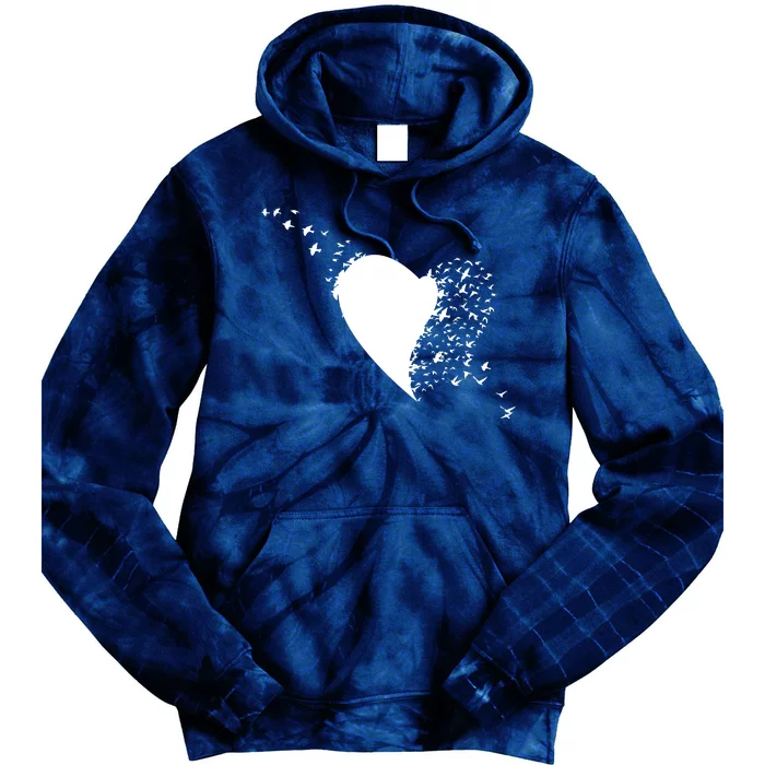 Bird Flocking Heart Tie Dye Hoodie