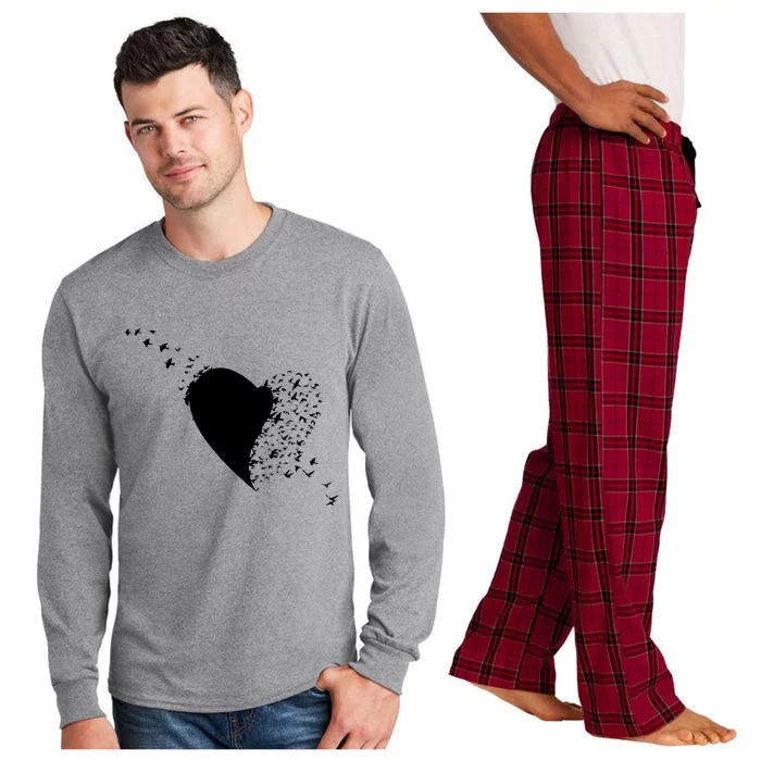 Bird Flocking Heart Long Sleeve Pajama Set