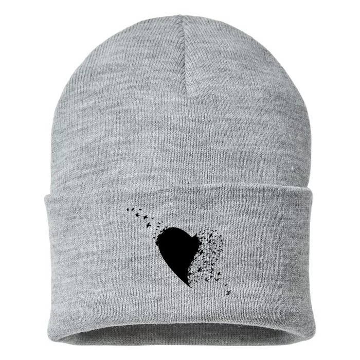 Bird Flocking Heart Sustainable Knit Beanie