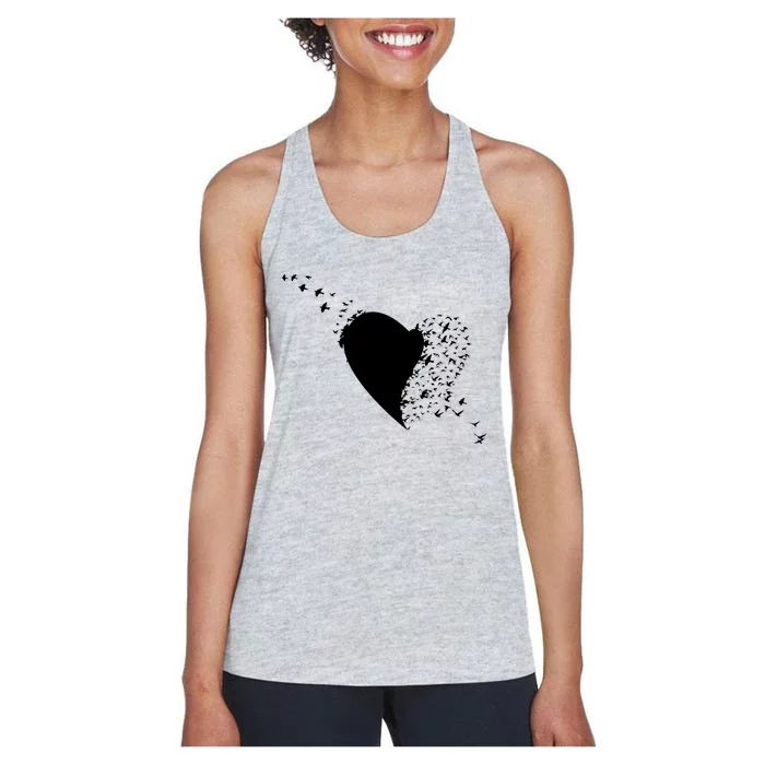 Bird Flocking Heart Women's Racerback Tank