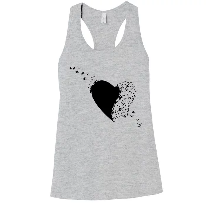 Bird Flocking Heart Women's Racerback Tank