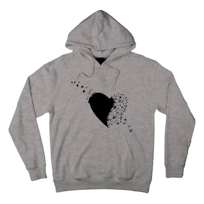 Bird Flocking Heart Tall Hoodie