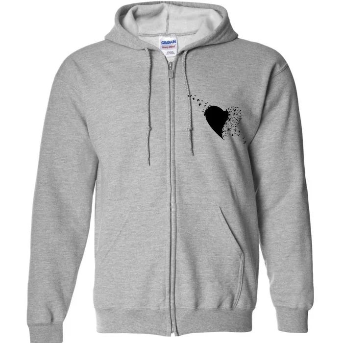 Bird Flocking Heart Full Zip Hoodie