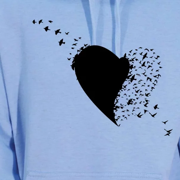 Bird Flocking Heart Unisex Surf Hoodie