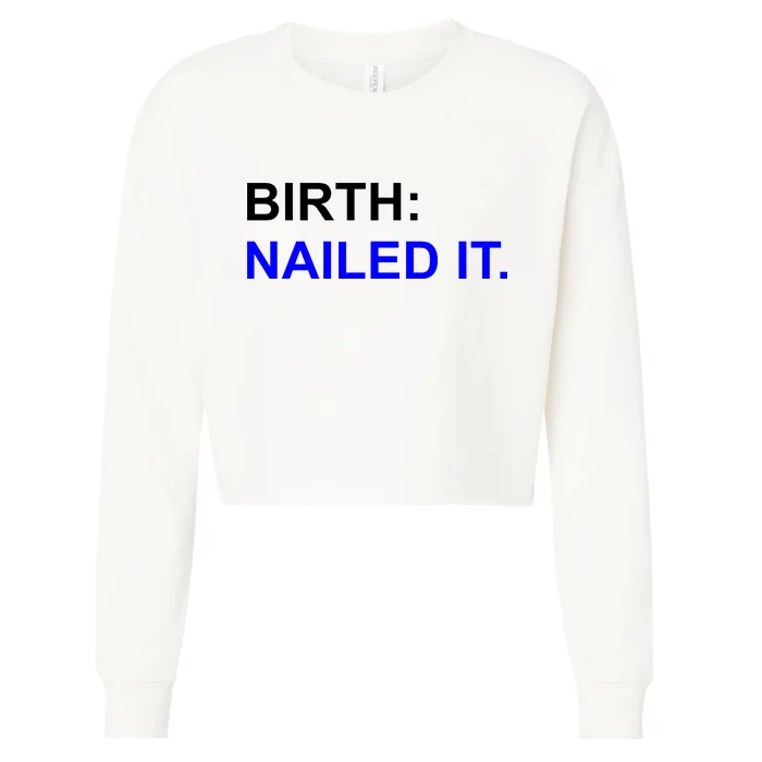 Birth: Nailed It. Funny Cropped Pullover Crew