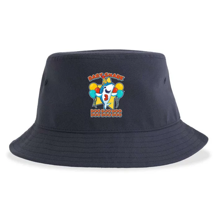 Birthday Baby Shark Doo Age 3 Sustainable Bucket Hat