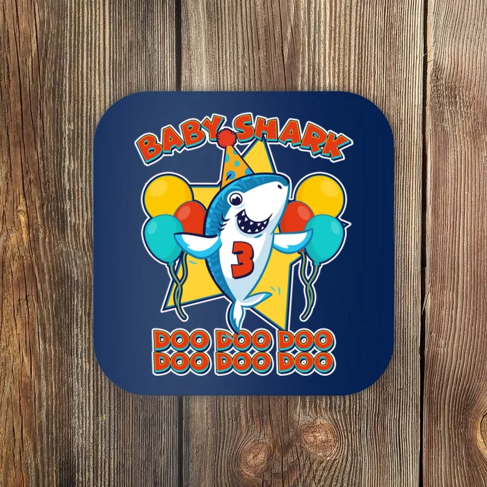 Birthday Baby Shark Doo Age 3 Coaster