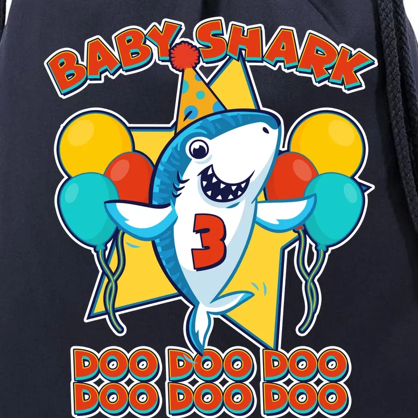 Birthday Baby Shark Doo Age 3 Drawstring Bag