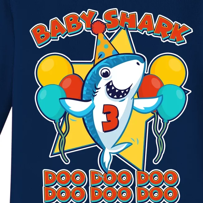 Birthday Baby Shark Doo Age 3 Baby Long Sleeve Bodysuit