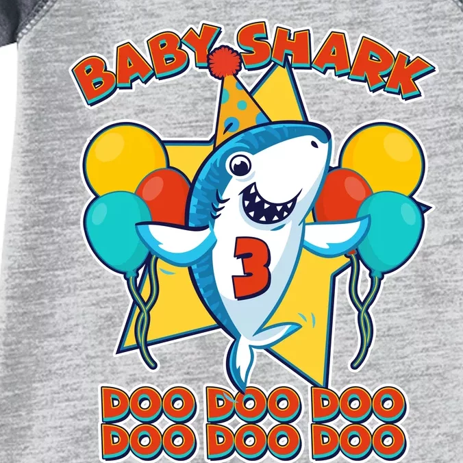 Birthday Baby Shark Doo Age 3 Infant Baby Jersey Bodysuit