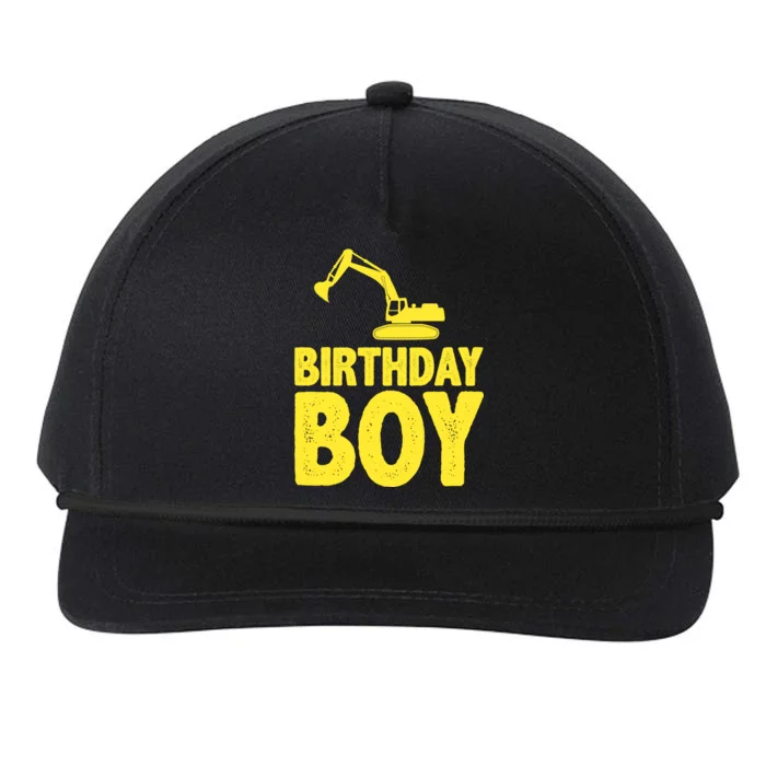 Birthday Boy Construction Crew Snapback Five-Panel Rope Hat