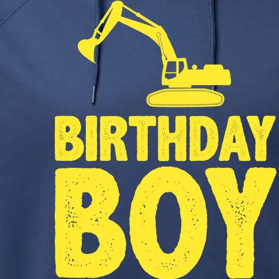 Birthday Boy Construction Crew Performance Fleece Hoodie