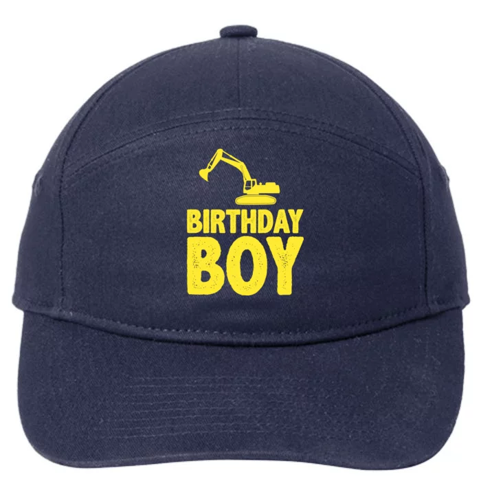 Birthday Boy Construction Crew 7-Panel Snapback Hat