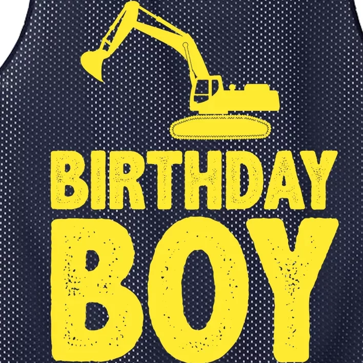 Birthday Boy Construction Crew Mesh Reversible Basketball Jersey Tank