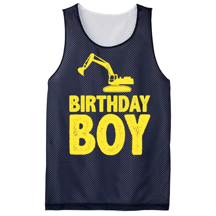 Birthday Boy Construction Crew Mesh Reversible Basketball Jersey Tank