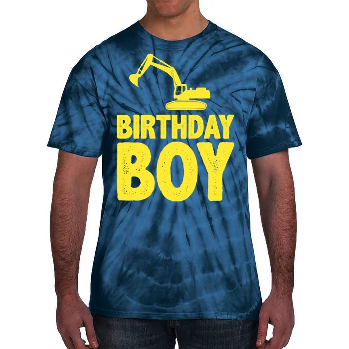 Birthday Boy Construction Crew Tie-Dye T-Shirt