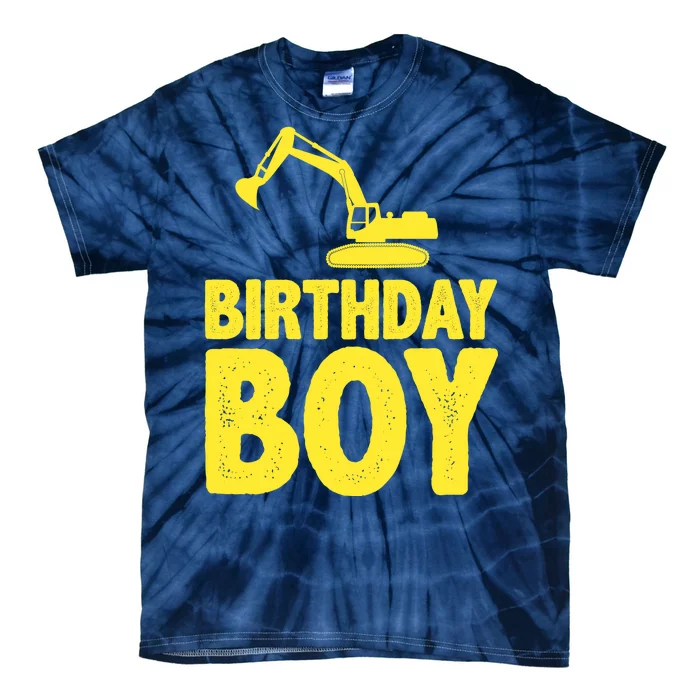 Birthday Boy Construction Crew Tie-Dye T-Shirt