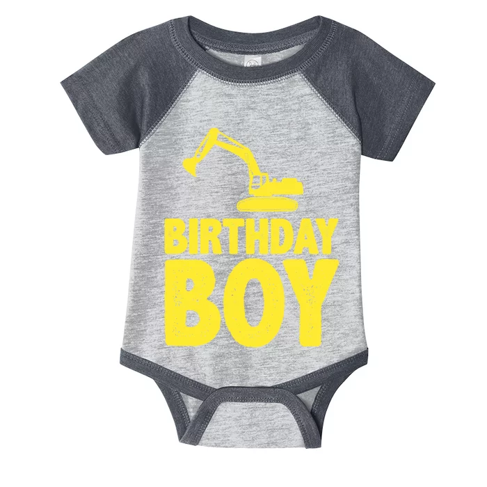 Birthday Boy Construction Crew Infant Baby Jersey Bodysuit