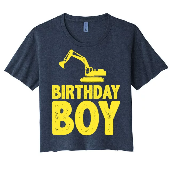 Birthday Boy Construction Crew Women's Crop Top Tee