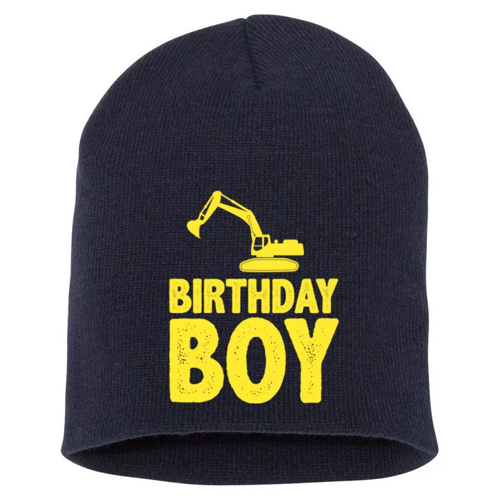 Birthday Boy Construction Crew Short Acrylic Beanie