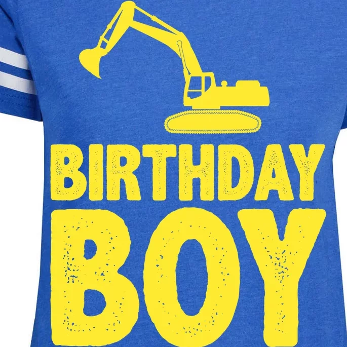 Birthday Boy Construction Crew Enza Ladies Jersey Football T-Shirt