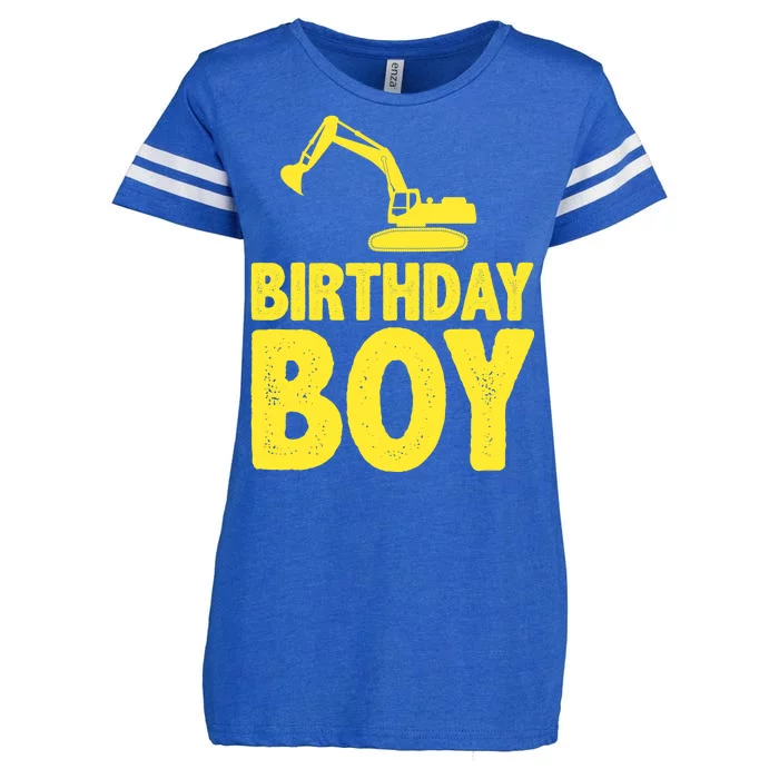 Birthday Boy Construction Crew Enza Ladies Jersey Football T-Shirt