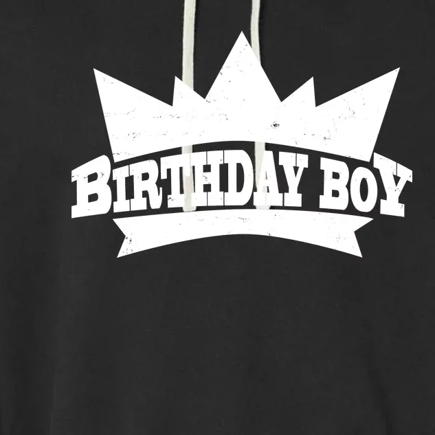 Birthday Boy Crown Classic Logo Garment-Dyed Fleece Hoodie