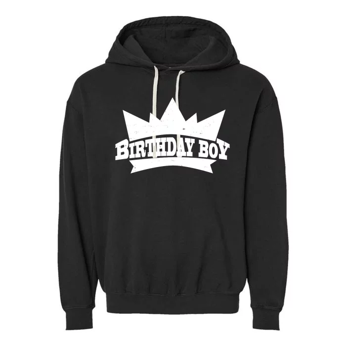 Birthday Boy Crown Classic Logo Garment-Dyed Fleece Hoodie