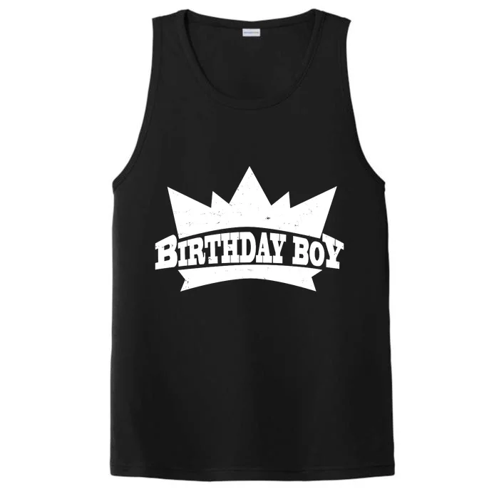 Birthday Boy Crown Classic Logo Performance Tank