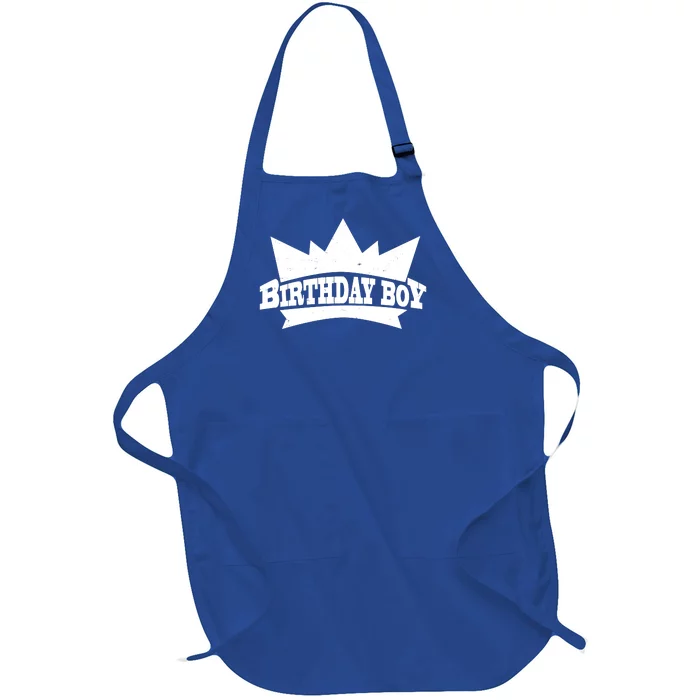 Birthday Boy Crown Classic Logo Full-Length Apron With Pocket