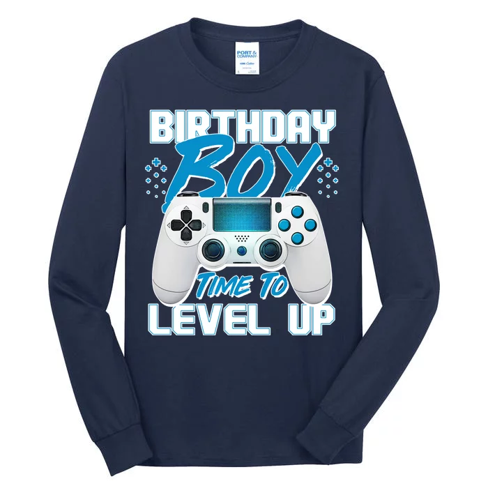 Birthday Boy Time To Level Up Video Gamer Tall Long Sleeve T-Shirt