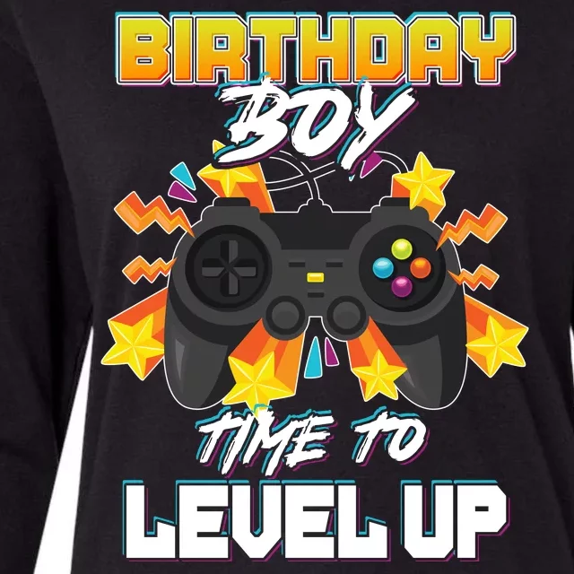 Birthday Boy Time to Level Up Video Gamer Cute Funny Womens Cotton Relaxed Long Sleeve T-Shirt