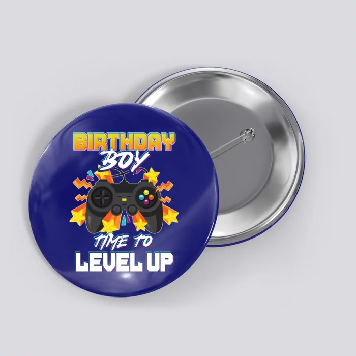 Birthday Boy Time to Level Up Video Gamer Cute Funny Button