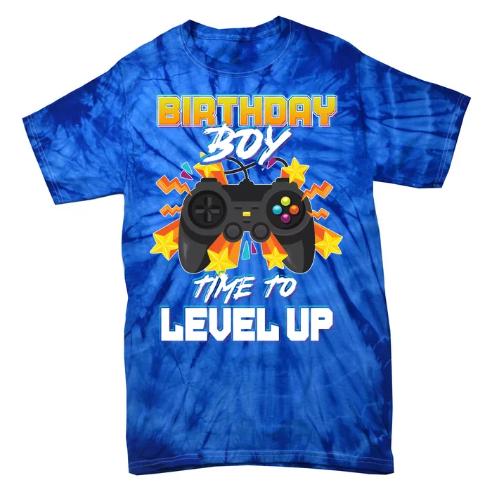 Birthday Boy Time to Level Up Video Gamer Cute Funny Tie-Dye T-Shirt