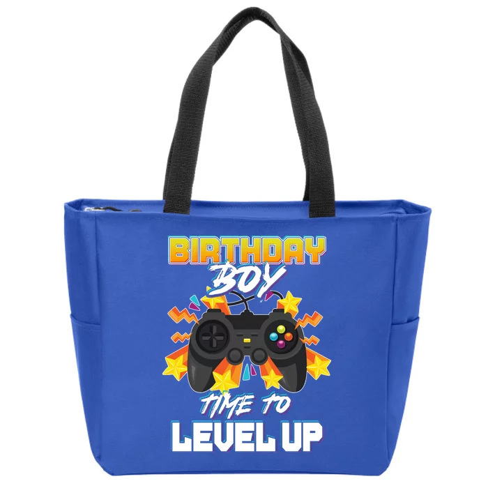 Birthday Boy Time to Level Up Video Gamer Cute Funny Zip Tote Bag