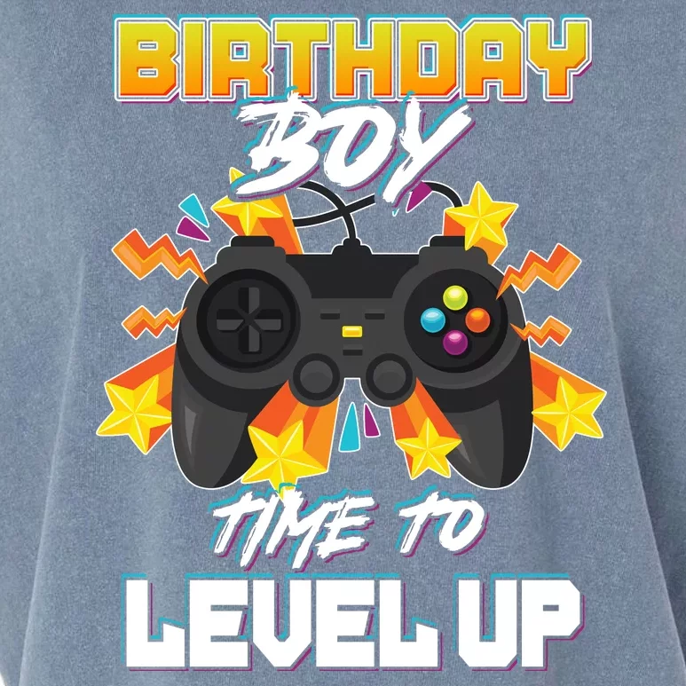 Birthday Boy Time to Level Up Video Gamer Cute Funny Garment-Dyed Women's Muscle Tee