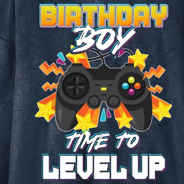 Birthday Boy Time to Level Up Video Gamer Cute Funny Hooded Wearable Blanket