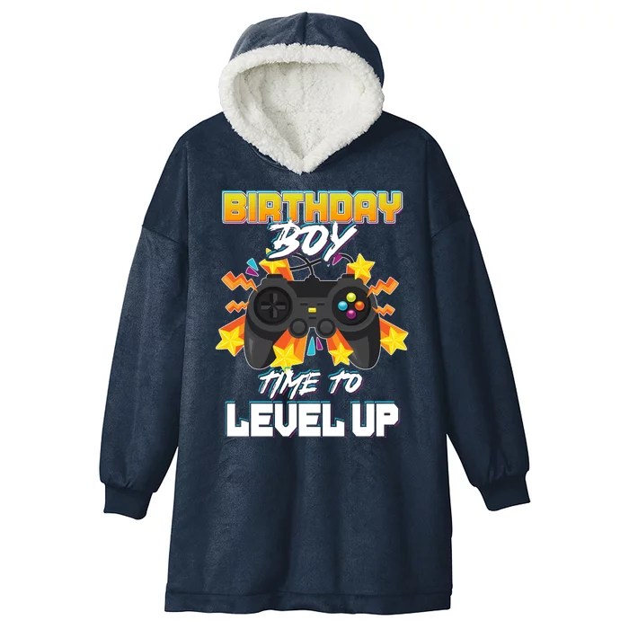 Birthday Boy Time to Level Up Video Gamer Cute Funny Hooded Wearable Blanket