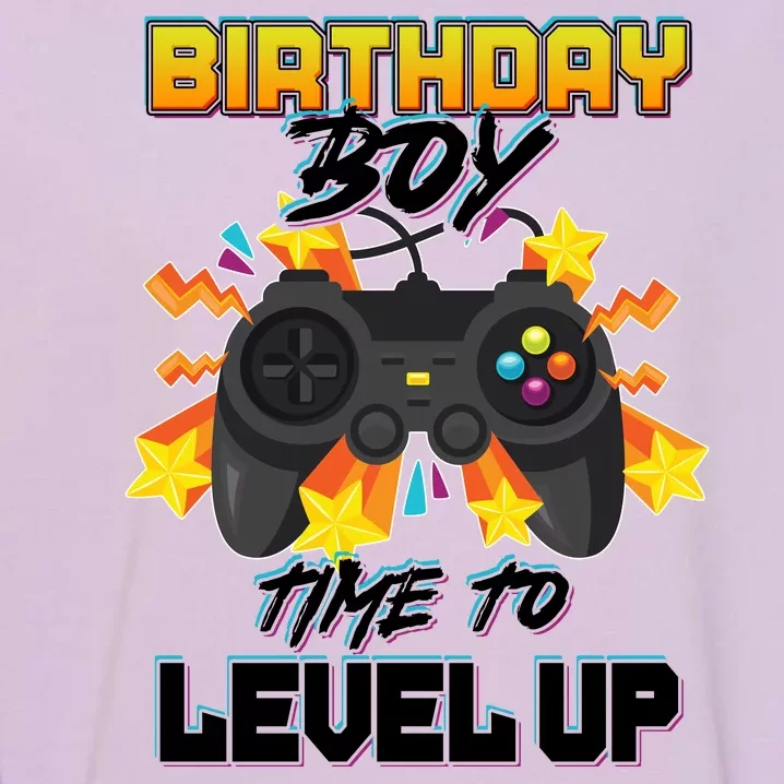 Birthday Boy Time to Level Up Video Gamer Cute Funny Garment-Dyed Sweatshirt