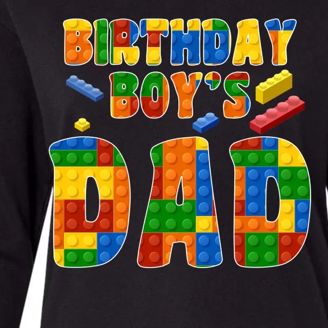 Birthday Boy's Dad Building Blocks Womens Cotton Relaxed Long Sleeve T-Shirt