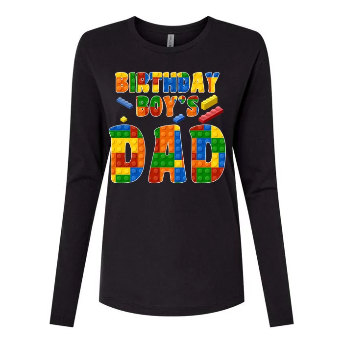 Birthday Boy's Dad Building Blocks Womens Cotton Relaxed Long Sleeve T-Shirt