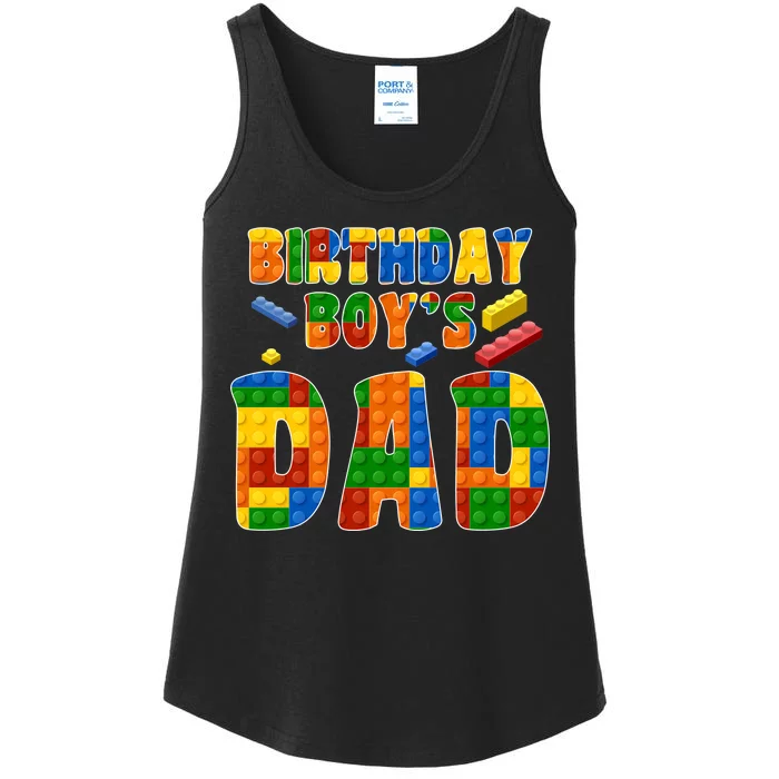 Birthday Boy's Dad Building Blocks Ladies Essential Tank