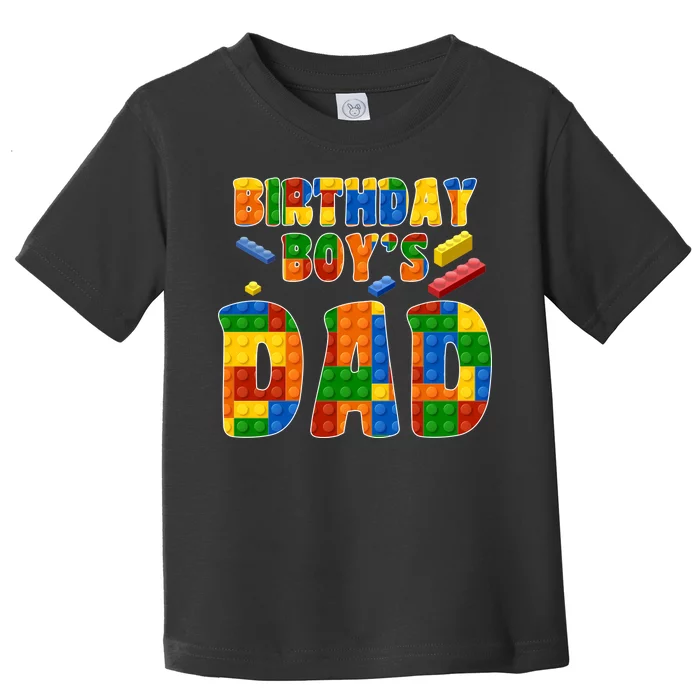 Birthday Boy's Dad Building Blocks Toddler T-Shirt