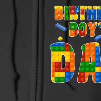 Birthday Boy's Dad Building Blocks Full Zip Hoodie