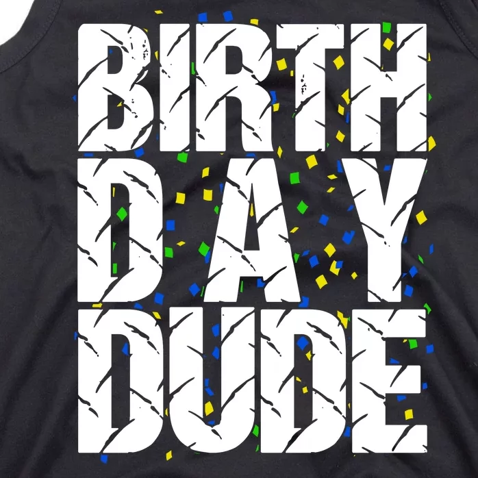 Birthday Dude With Confetti Tank Top