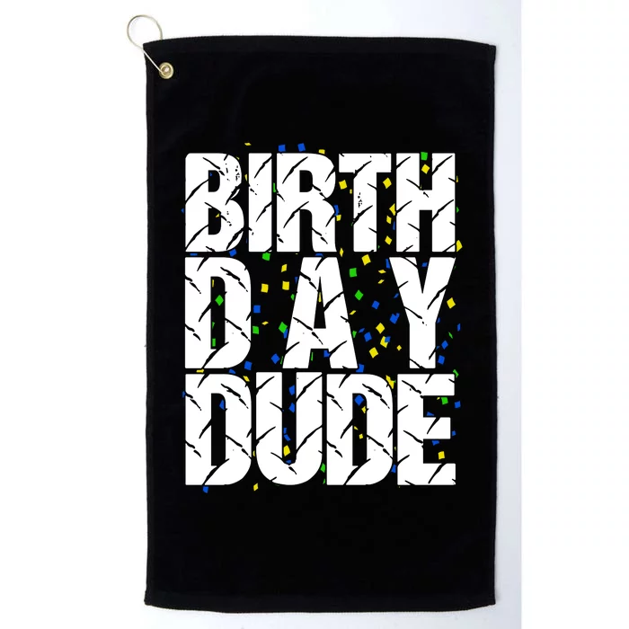 Birthday Dude With Confetti Platinum Collection Golf Towel