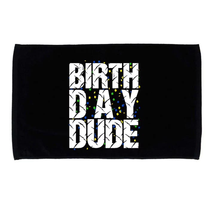 Birthday Dude With Confetti Microfiber Hand Towel